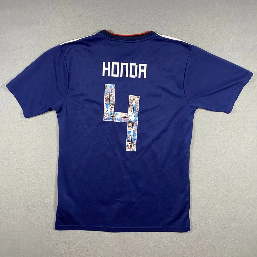 Adidas Soccer Jersey Mens Large Blue Japan Honda 4 Anime Graphic 2018 World Cup